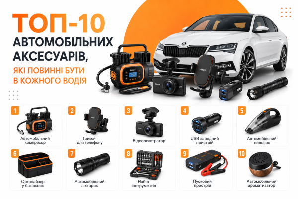 ТОП-10 автомобільних аксесуарів, які повинні бути в кожного водія