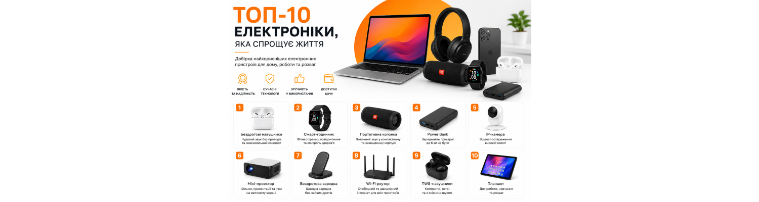 ТОП-10 електронних гаджетів для дому, роботи та відпочинку