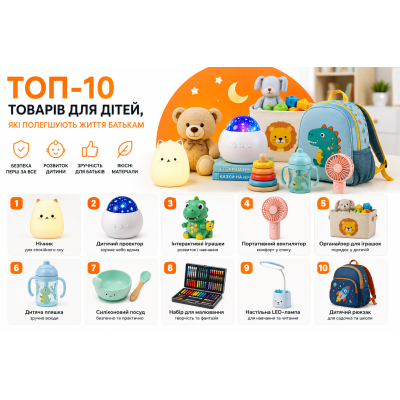 ТОП-10 товарів для дітей, які полегшують життя батькам