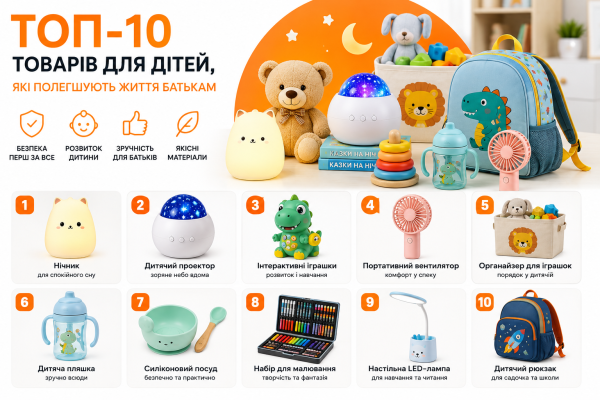 ТОП-10 товарів для дітей, які полегшують життя батькам