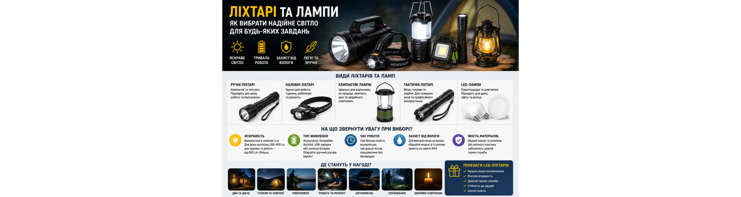 Як вибрати ліхтар або LED-лампу: поради для дому, роботи та відпочинку
