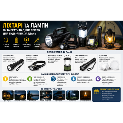 Як вибрати ліхтар або LED-лампу: поради для дому, роботи та відпочинку
