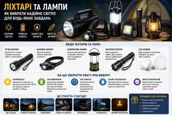 Як вибрати ліхтар або LED-лампу: поради для дому, роботи та відпочинку