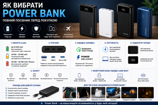 Як вибрати Power Bank: повний посібник перед покупкою