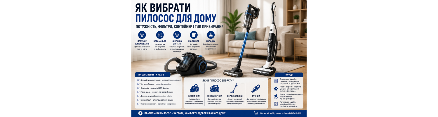 Як вибрати пилосос для дому: потужність, фільтри, контейнер і тип прибирання