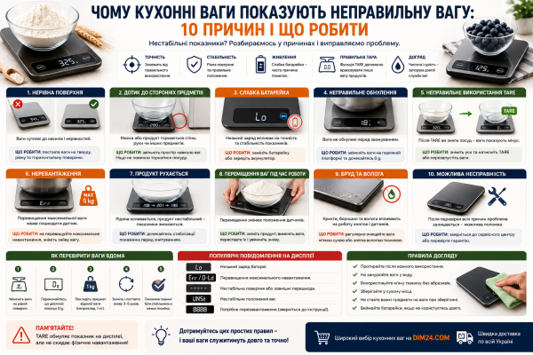 Чому кухонні ваги показують неправильну вагу: 10 помилок при використанні та догляд