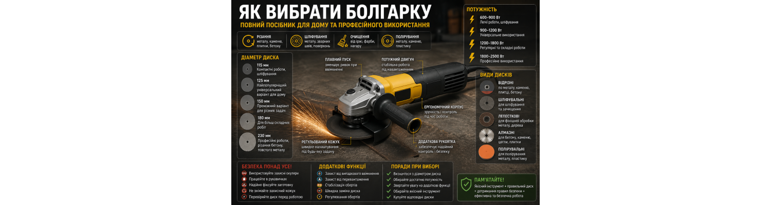 Як вибрати кутову шліфувальну машину (болгарку)
