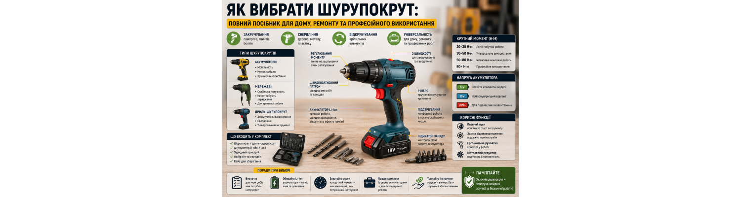 Як вибрати шурупокрут: повний посібник