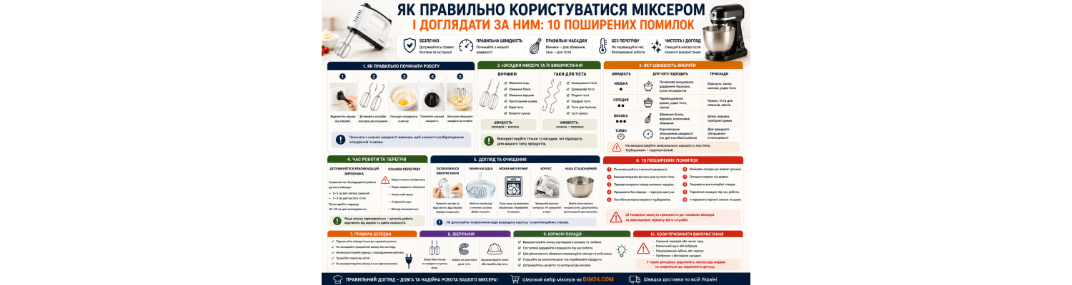 Як правильно користуватися міксером і доглядати за ним: 10 поширених помилок