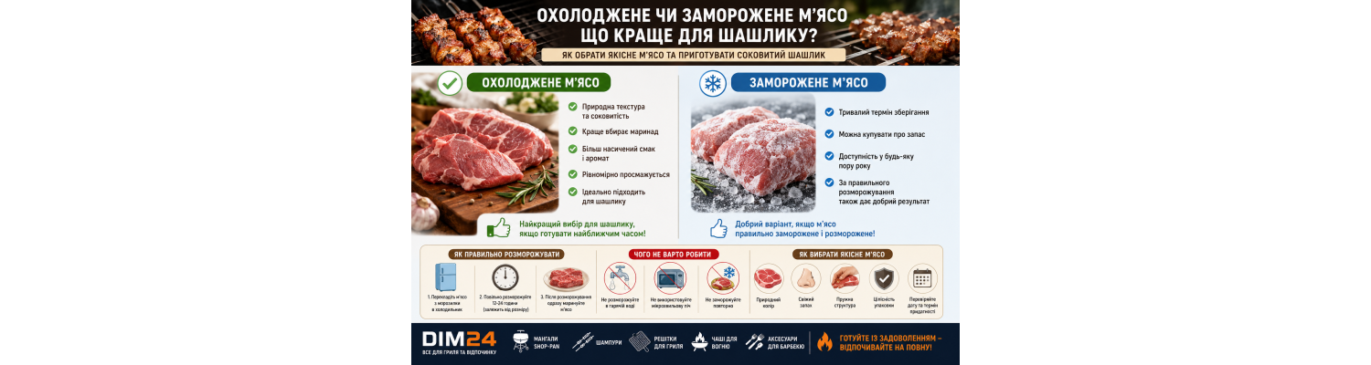 Охолоджене чи заморожене м'ясо: що краще для шашлику?