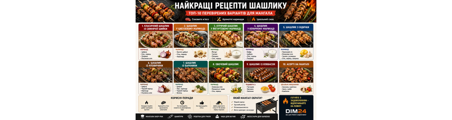 Найкращі рецепти шашлику: ТОП-10 для відпочинку на природі