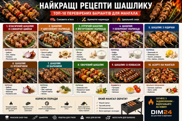 Найкращі рецепти шашлику: ТОП-10 перевірених варіантів для мангала