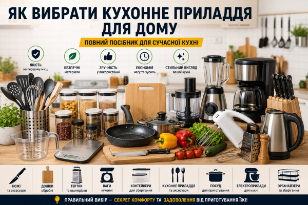 Як вибрати кухонне приладдя для дому: повний посібник для сучасної кухні