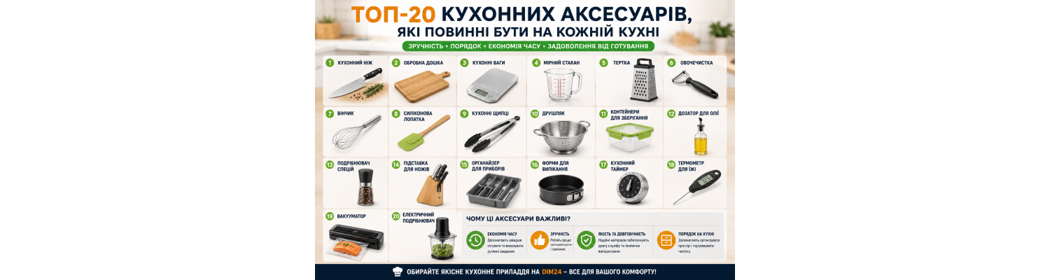ТОП-20 кухонних аксесуарів, які повинні бути на кожній кухні