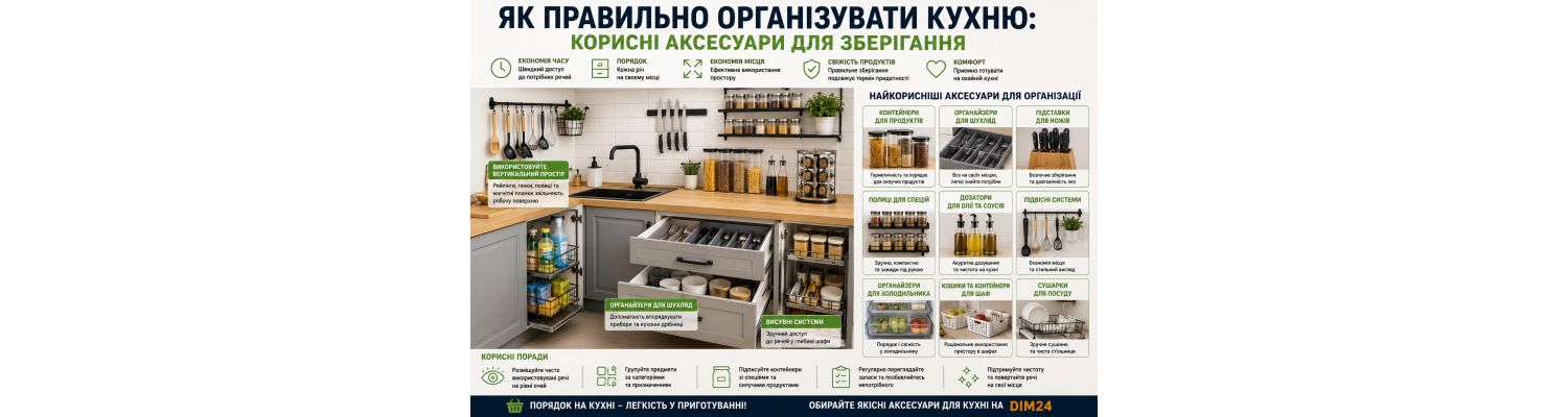 Як правильно організувати кухню: корисні аксесуари для зберігання