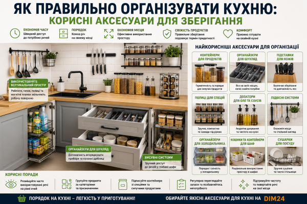 Як правильно організувати кухню: корисні аксесуари для зберігання