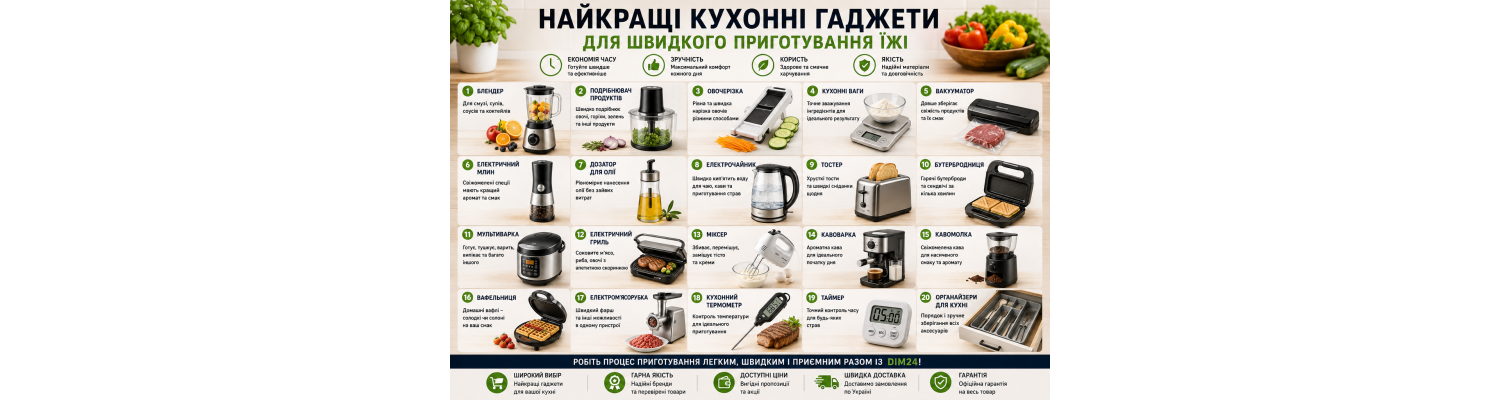 Найкращі кухонні гаджети для швидкого приготування їжі