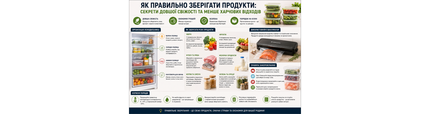 Як правильно зберігати продукти: секрети довшої свіжості