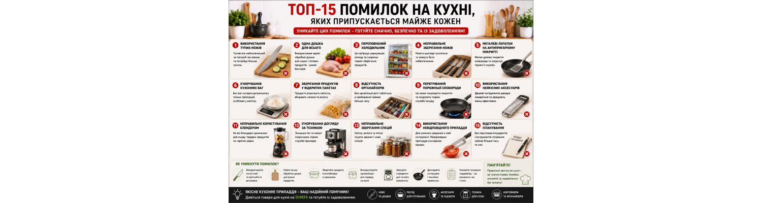 ТОП-15 помилок на кухні, яких припускається майже кожен