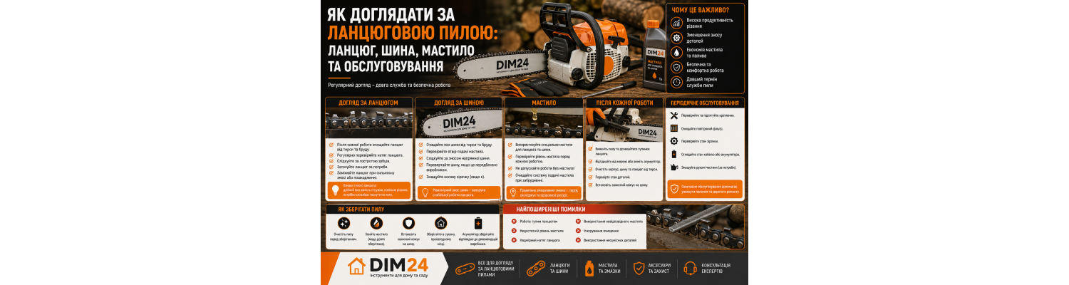 Як доглядати за ланцюговою пилою: повний посібник