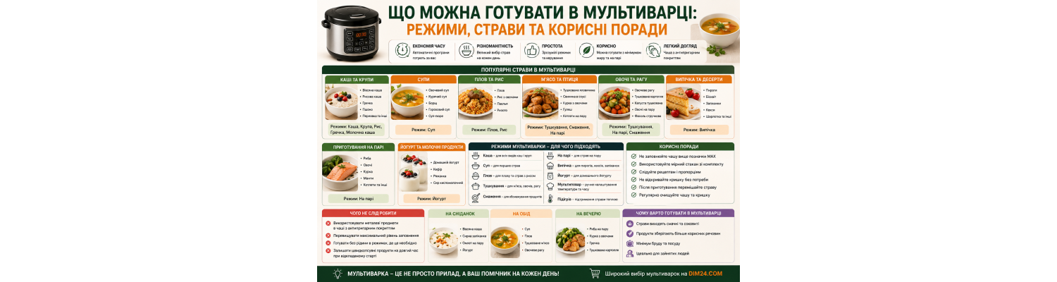 Що можна готувати в мультиварці: режими, страви та корисні поради