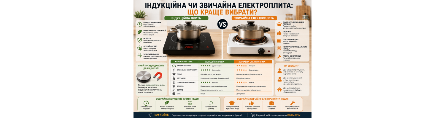 Індукційна чи звичайна електроплита: що краще вибрати?