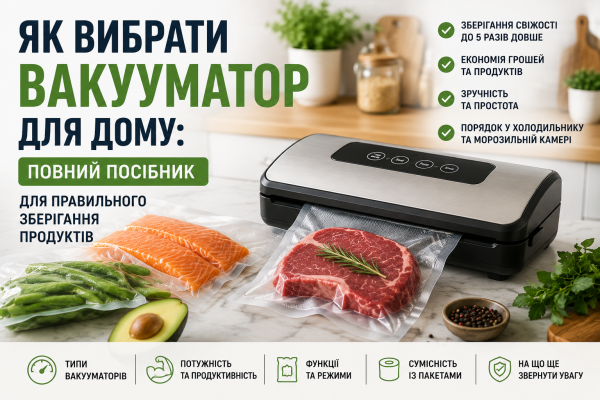 Як вибрати вакууматор для дому: повний посібник для правильного зберігання продуктів