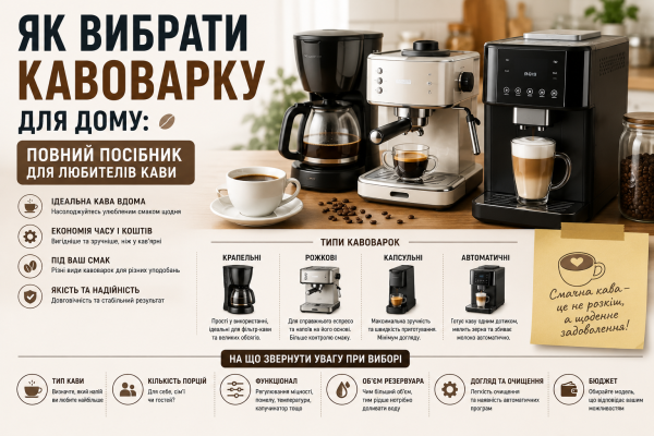 Як вибрати кавоварку для дому: повний посібник для любителів кави