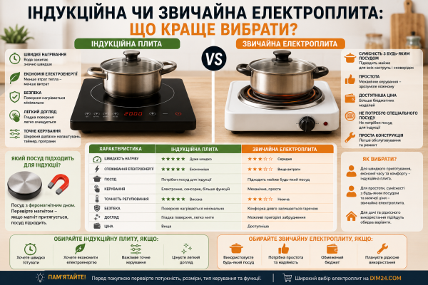 Індукційна чи звичайна електроплита: що краще вибрати?