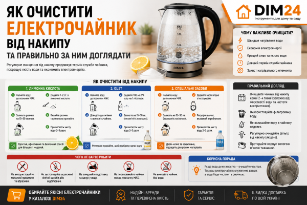 Як очистити електрочайник від накипу та правильно за ним доглядати