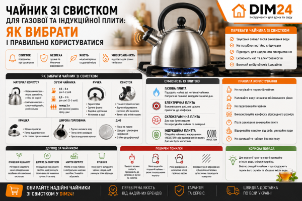Чайник зі свистком для газової та індукційної плити: як вибрати і правильно користуватися