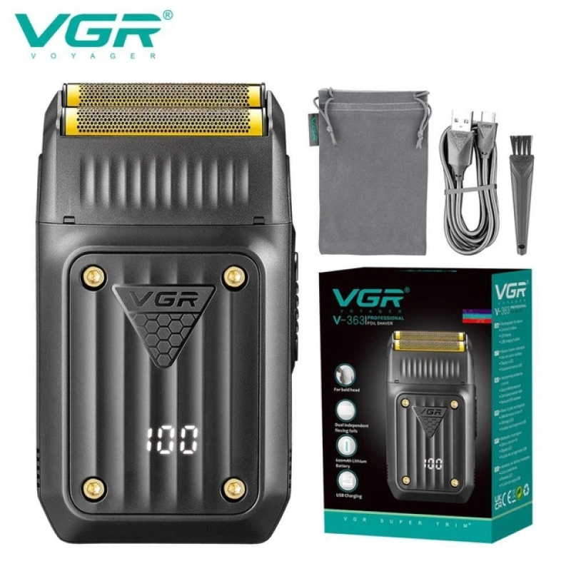 Электробритва VGR V-363, сеточная, с LED-дисплеем, USB-C, IPX7
