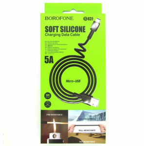 КабельUSB BOROFONE BX31 Soft silicone Micro USB (2.4A) (1M)
