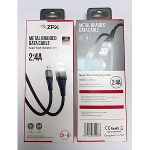 Кабель в обплетке ZPX ZX-81 Micro USB 2.4A