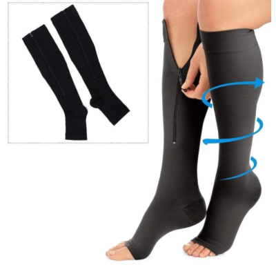 Компрессионные гольфы Miracle Socks на молнии (черные)