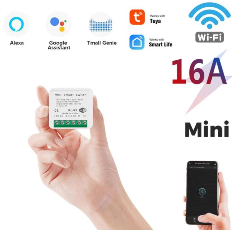 Беспроводный Wi-Fi выключатель релле Smart Home 16А 7926