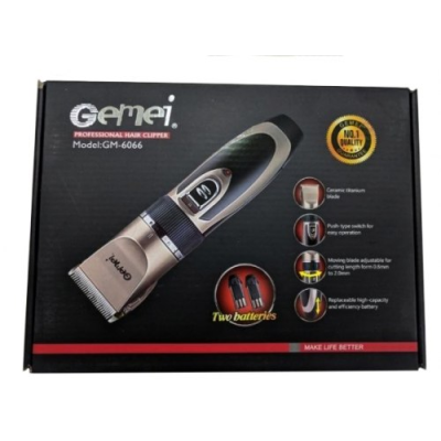 Машинка для стрижки Gemei GM-6066 аккумуляторная с 4 насадками