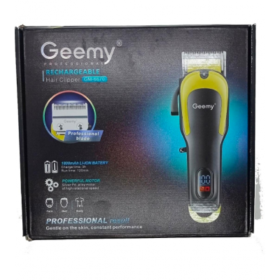Профессиональная машинка для стрижки Gm-6670 аккумуляторная LED-дисплей + 4 насадки