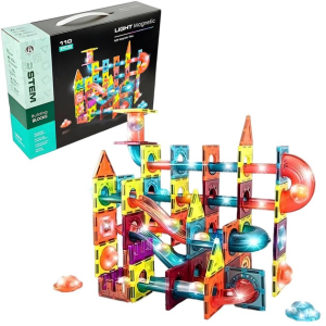 Магнитный конструктор DIY Magnetic Building Blocks SN1173, 110 деталей, с подсветкой и шариками