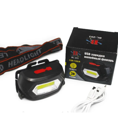 Налобный фонарь BL 203 COB USB CHARGE 7568