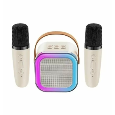 Портативная колонка караоке K52‑2, Bluetooth/USB/SD/FM/AUX, 2 микрофона