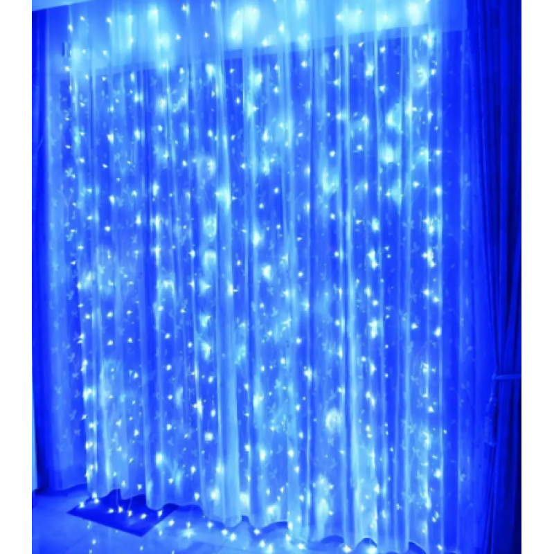 Xmas гирлянда LED (Водопад 3M*3M) 480-B Синяя 3904