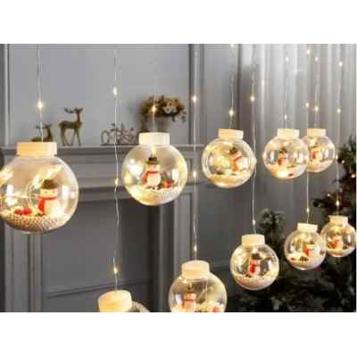 Xmas гирлянда микс 4 вида 200L W-1 Copper curtain ball lamp W белый 3M*1.5M 8076