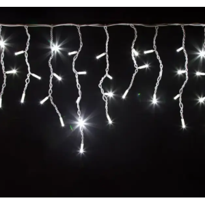 Xmas гирлянда LED 120 3.3Line Short curtain (Сосульки/Бахрома) W-2 Белая 5Метров Ул.+соед Черный 7237