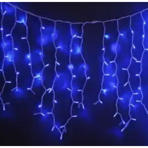 Xmas гирлянда LED 200 3.3Line Short curtain(Сосульки/Бахрома) B-2 Синяя 10M*1,5M Ул.+соед Черный 7405