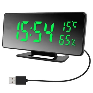Часы электронные USB VST-888Y Зелёная подсветка, Температура, Влажность