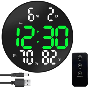 Электронные настенные часы DS-3813L, 26 см, LED, черные