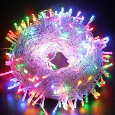 Гирлянда светодиодная «Нить», 20 м, 400 LED, мультицвет, белый провод, от сети