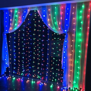 Гирлянда светодиодная «Штора» внутренняя, 3×2 м, 240 LED, мультицвет, белый провод