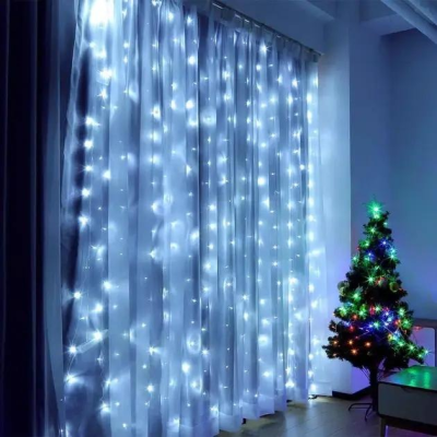 Гирлянда уличная штора, 480 LED, белый свет, 3.0 × 2.25 м,
